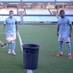 Leticia Bufoni comparte unos toques de balón con los jugadores del Celta
