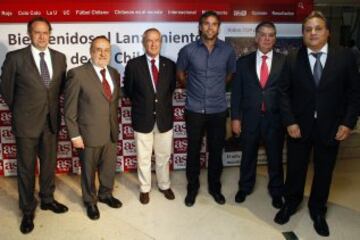 Juan Cantón, Alfredo Relaño, Miguel Angel Mujica (vicepresidente del Comite Olímpico de Chile , COCh), Fernando González, Alejandro Elortegui y Leopoldo Iturra.