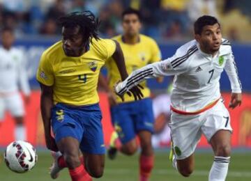 Buen ambiente en el estadio El Teniente de Rancagua en donde se enfrentan Ecuador y México. Comienzan a definirse los clasificados de la Copa América.