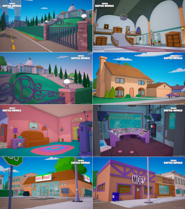 Así es el nuevo mapa de Springfield en Fortnite: la nueva temporada de ‘Los Simpson’ añade muchas ubicaciones de la serie