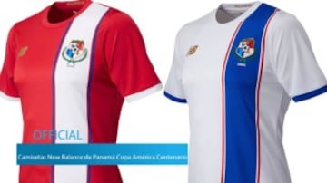 Panamá mostrará dos camisetas con un mismo diseño. Una franja vertical. Para la roja, esa franja será blanca y para la alternativa será azul. 