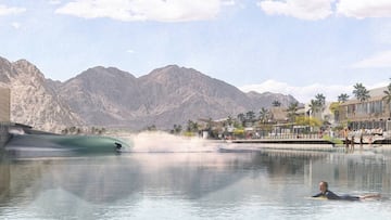Recreación de Kelly Slater Surf Resort, el nuevo macrocomplejo de surf y lujo con piscina de ola artificiales en La Quinta (California, Estados Unidos).