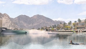 Recreaci&oacute;n de Kelly Slater Surf Resort, el nuevo macrocomplejo de surf y lujo con piscina de ola artificiales en La Quinta (California, Estados Unidos).