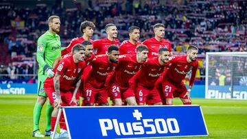 Alineación del Atlético contra el Valencia.