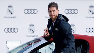 GRAF4789. MADRID (ESPA&Ntilde;A), 23/11/2017.- El jugador del Real Madrid Sergio Ramos, durante la entrega de veh&iacute;culos Audi a la primera plantilla del Real Madrid. EFE/Emilio Naranjo