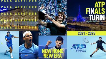 Imagen promocional de Turín como sede de las ATP Finals desde 2021 a 2025.