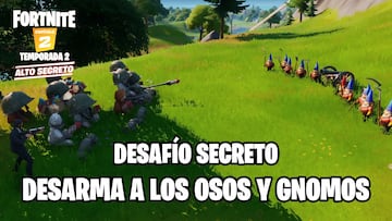 Desafío secreto de Fortnite: desarma a los osos y los gnomos