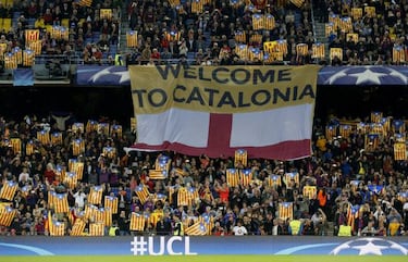 Pro-independence flags fill the Camp Nou once again