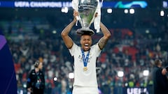 01/06/24 PARTIDO FINAL CHAMPIONS LEAGUE 
BORUSSIA DORTMUND - REAL MADRID 
ALEGRIA ENTREGA DE MEDALLAS TROFEO EDER MILITAO  
CELEBRACION