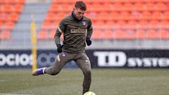 Kieran Trippier durante el entrenamiento del Atl&eacute;tico.