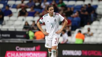 Soccer Football - Concacaf Women Championship - Group A - Haiti v Mexico - Estadio BBVA, Monterrey, Mexico - July 7, 2022 Mexico's Jimena Lopez looks dejected after the match REUTERS/Pilar Olivares