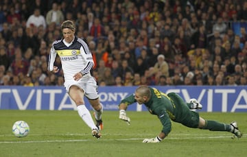 El delantero español consiguió batir a Víctor Valdés, empatando el partido. El Chelsea eliminaría así al Barcelona alcanzando la final.