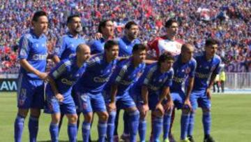 La oncena inicial azul en la victoria 1-0 sobre Unión La Calera. Fue la de la estrella 17.