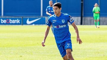 Gerardo Aretagha en un entrenamiento con el Genk