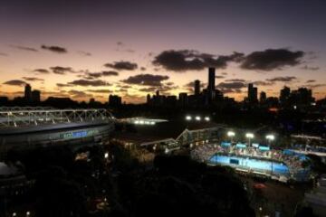 Vista general del Melbourne Park donde se celebra el Open de Australia.