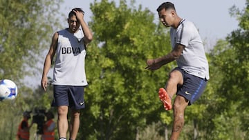 El volante colombiano Edwin Cardona durante un entrenamiento de pretemporada con Boca Juniors en Cardales