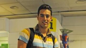 <b>REGRESO. </b>Rafa Muñoz, a su llegada a la Terminal 2 de Barajas.