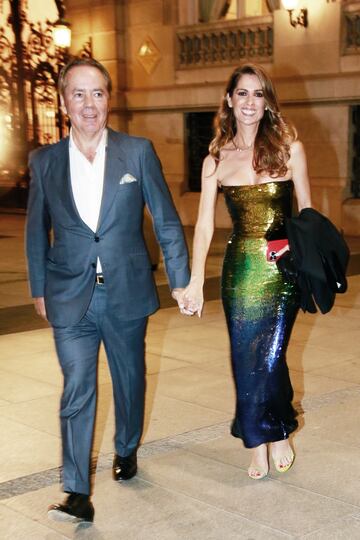 Mar Saura y Javier Revuelta en la fiesta de cumplea?os de Luis Figo en el casino de Madrid.