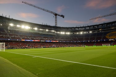 Vista general de la tercera grada del Spotify Camp Nou antes del inicio del duelo entre el Fútbol Club Barcelona y el CA Osasuna el 13 de diciembre de 2025.