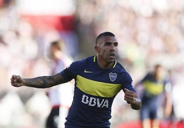 Tevez scored a brace for Boca Juniors against River Plate recently