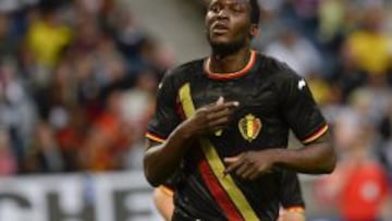 El atacante Romelu Lukaku durante un partido con la selección belga.