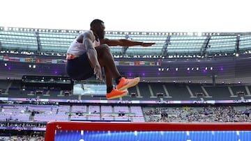 Paris 2024 Paralympics - Athletics - Men's Long Jump - T38 Final - Stade de France, Saint-Denis, France - September 4, 2024 Jose Gregorio Lemos Rivas of Colombia in action REUTERS/Umit Bektas