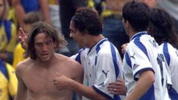 <b>RECUERDO. </b>El gol de Marioni fue decisivo para que Las Palmas descendiera.