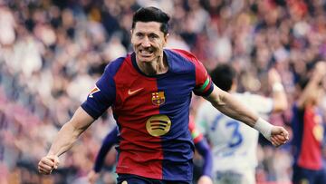 Lewandowski, autor del gol del Barça ante el Alavés.