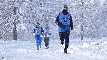 Participantes en la maratón más fría del mundo.