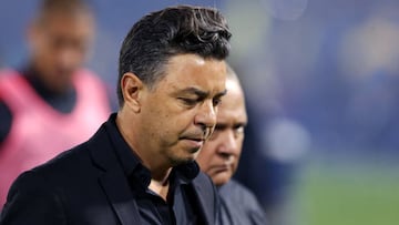 BUENOS AIRES, ARGENTINA - SEPTEMBER 11: Marcelo Gallardo head coach of River Plate reacts after losing a match between Boca Juniors and River Plate as part of Liga Profesional 2022 at Estadio Alberto J. Armando on September 11, 2022 in Buenos Aires, Argentina. (Photo by Daniel Jayo/Getty Images)