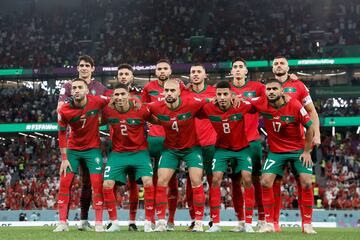 El once inicial de la selección marroquí. 