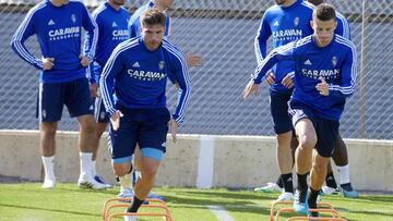 Guti y Nieto, durante un entrenamiento en la Ciudad Deportiva.