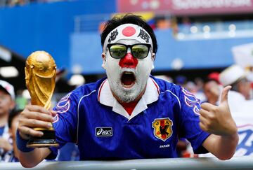 Seguidor japonés en el Mordovia Arena. 