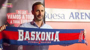 Sito Alonso, durante su presentación como nuevo jugador del Baskonia.