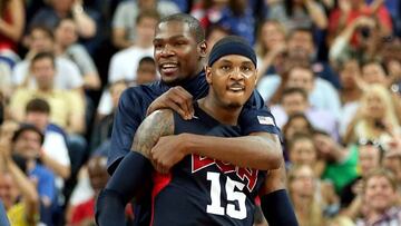 Carmelo Anthony con Kevin Durant en los Juegos de Londres.