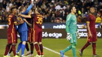 Keylor Navas, al final del partido frente a la Roma.