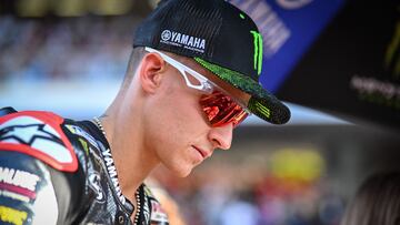 Fabio Quartararo en la parrilla de salida del GP Solidario de Barcelona de MotoGP.