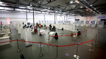 A general view of the Austria Center, which has been set up as a coronavirus disease (COVID-19) mass vaccination centre, in Vienna, Austria April 22, 2021. REUTERS/Lisi Niesner
