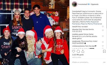 La familia de Fernando Morientes posa con Papá Noel. 