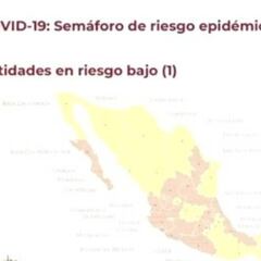 Mapa del Semáforo Epidemiológico en México del 28 de septiembre al 4 de octubre