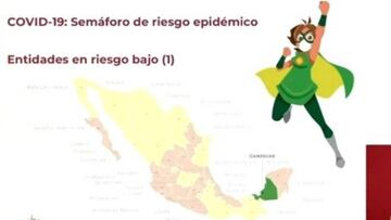 Mapa del Sem&aacute;foro Epidemiol&oacute;gico en M&eacute;xico del 21 al 27 de septiembre