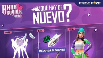 Agenda semanal de Free Fire del 14 al 19 de febrero con Ruleta Elegante y Torre de Tokens