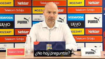 Tétrico momento en rueda de prensa con el seleccionador danés en Serbia: sin preguntas