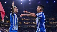 Germán Berterame festeja el segundo gol de Rayados en contra del Puebla.