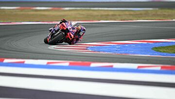Jorge Martin, rueda en solitario durante la carrera de MotoGP en Misano.