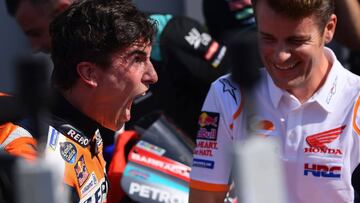 Márquez celebra su victoria en el GP de San Marino 2019.