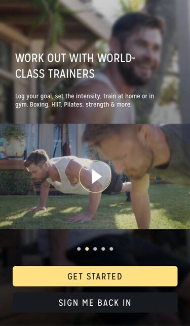 Cenrt, la nueva app de Chris Hemsworth para ponerte fit