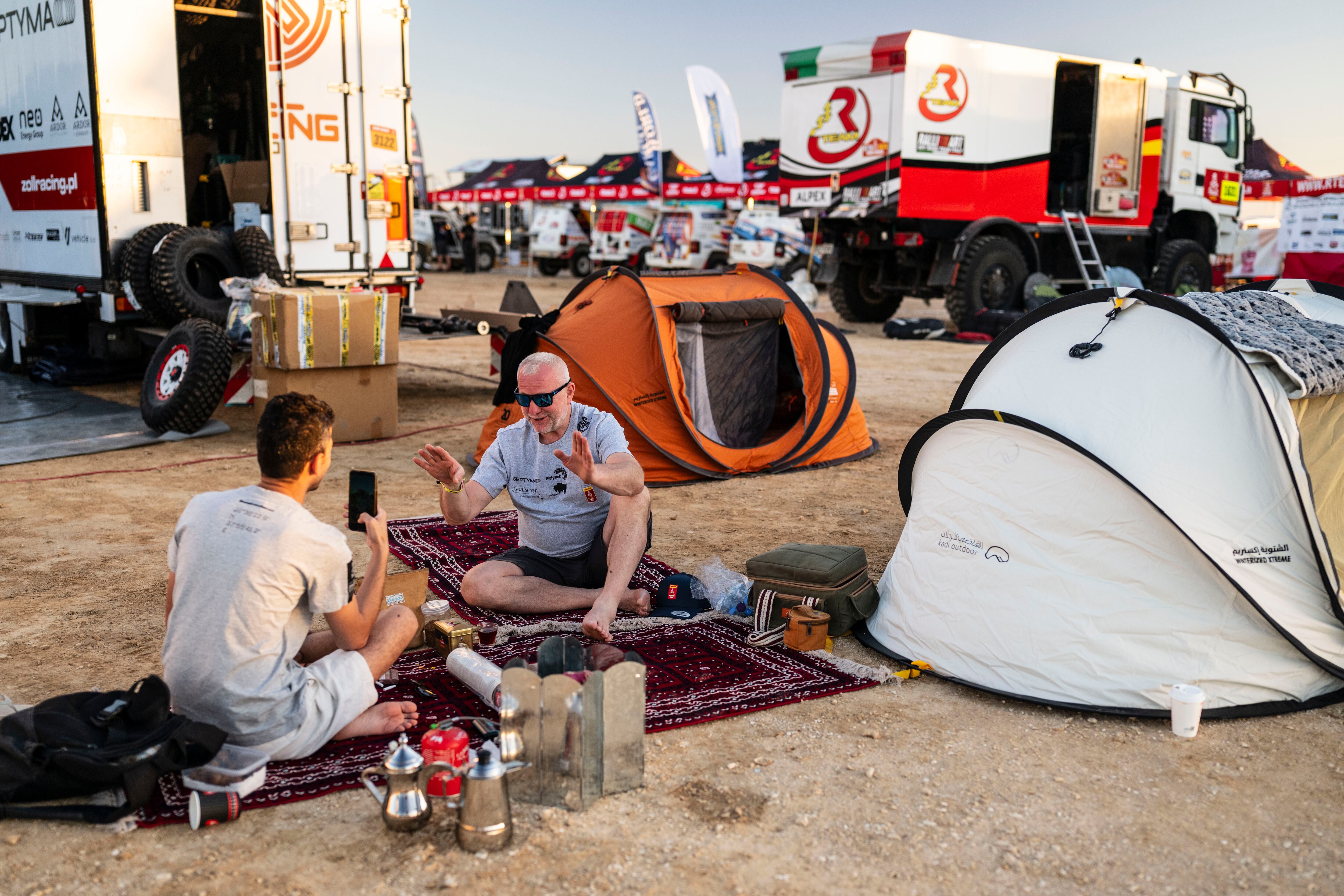Tiendas de campaña en el Dakar 2026.