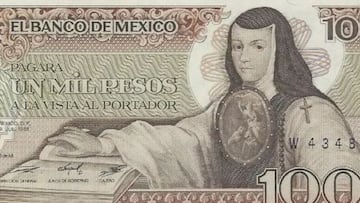 El billete Antiguo de Sor Juana de 1000 pesos ahora venden hasta en 240,000