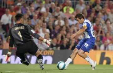 5. Partido del 9 de junio de 2007 entre el Barcelona y el Espanyol. Tamudo marcó en el minuto 90 el empate a dos.